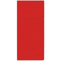 Torebki-serwetki na sztućce Softpoint, tłoczone, czerwone, 38 x 32 cm 50 szt.