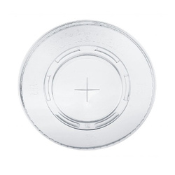 Pokrywka rPET płaska z otworem/krzyżykiem śr. 95 mm 100 szt.