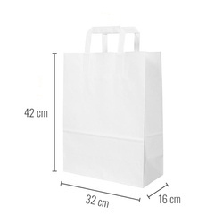 Torba papierowa z uchwytem biała 32 x 16 x 42 cm 250 szt.