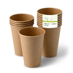 Kubek papierowy kraft vendingowy 180 ml, śr. 70 mm, 50 szt.