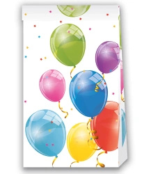 Torebki papierowe "Sparkling Balloons" 16 x 22 cm 4 szt.