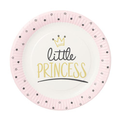 Talerz papierowy okrągły "Little Princess" 23 cm 10 szt.