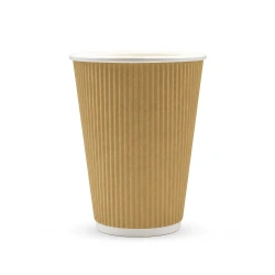 Kubek papierowy karbowany brązowy, dyspersja, 350 ml, śr. 90 mm 25 szt.