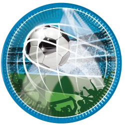 Talerze papierowe "Piłka Nożna", 20 cm, 8 szt.