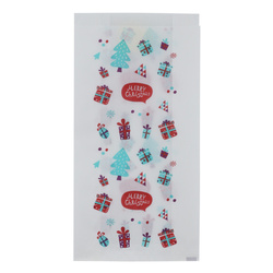 Torebka papierowa biała świąteczna 15+6,5 x 29 cm 1000 szt.