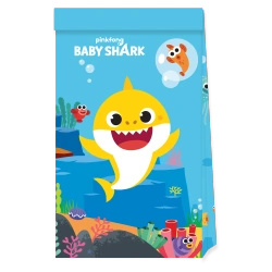Torebki papierowe "Baby Shark" 16 x 22 cm 4 szt.