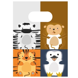 Torebki papierowe "Zoo" 16 x 22 cm 4 szt.