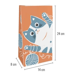 Torba papierowa "Kot", 14 x 8 x 24 cm, 50 szt.