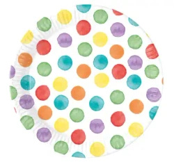 Talerze papierowe "Multicolor Dots", 23 cm, 8 szt.