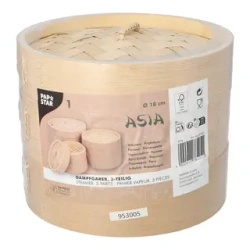 Parowar bambusowy "ASIA", wys. 13,5 cm, śr. 18 cm, 3-częściowy, 1 szt.