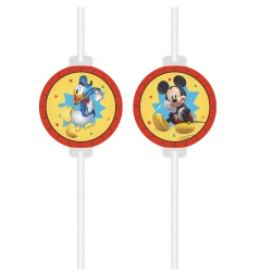 Słomki papierowe "Mickey Mouse", 22 cm, 4 szt.