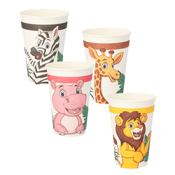 Kubek papierowy "Jungle Mix" 200 ml, śr. 70 mm 10 szt.