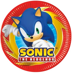Talerze papierowe "Sonic SEGA", 20 cm, 8 szt.