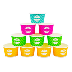 Kubeczek papierowy na lody mix kolorów 160 ml, śr. 90 mm, wys. 45 mm, 50 szt.