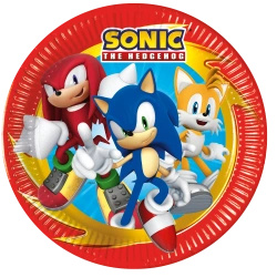 Talerze papierowe "Sonic SEGA", 23 cm, 8 szt.