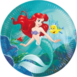 Talerze papierowe "Ariel Mała Syrenka", 23 cm, 8 szt.