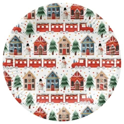 Talerz papierowy okrągły "Cozy Christmas" śr. 23 cm, 8 szt.