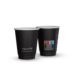 Kubek papierowy dwuściankowy czarny 250 ml, śr. 80 mm 25 szt.