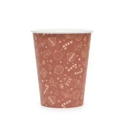 Kubek papierowy, No-Plastic, Świąteczny, 350 ml, śr. 90 mm, 50 szt.