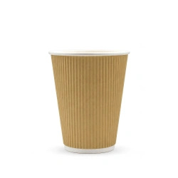 Kubek papierowy karbowany brązowy, dyspersja, 250 ml, śr. 80 mm 25 szt.