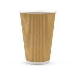 Kubek papierowy karbowany brązowy, dyspersja, 450 ml, śr. 90 mm 25 szt.